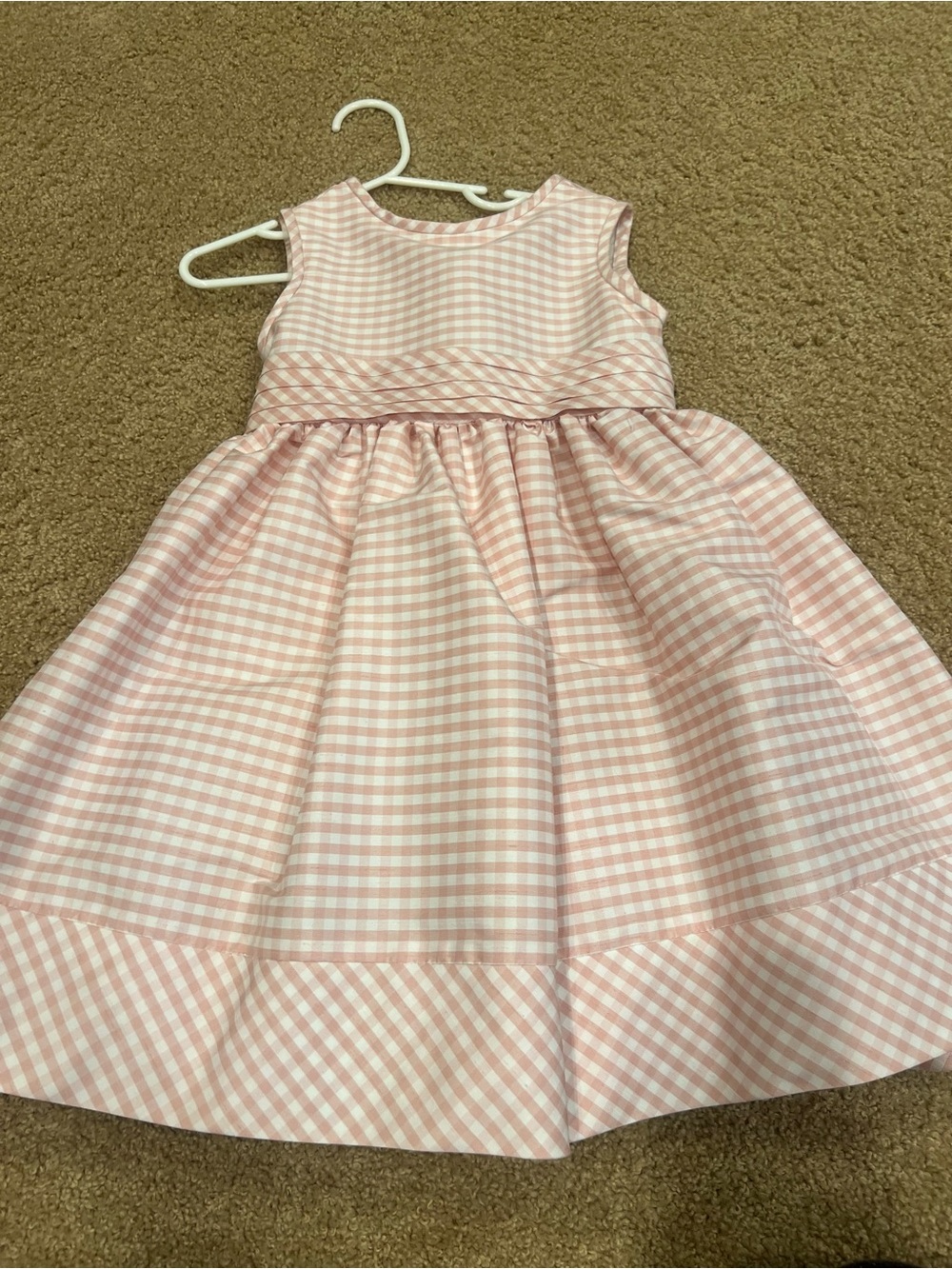Luli & Me Pink Gingham Sleeveless A-Line Dress